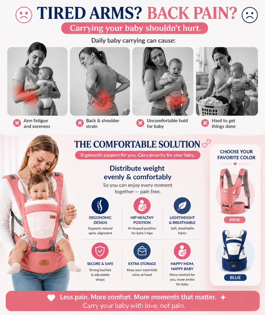 Multifunction Ergonomic Hipseat Baby Carrier - Pink