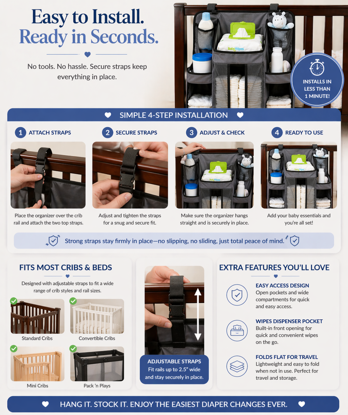 Baby Bloom Nursery Storage Organizer