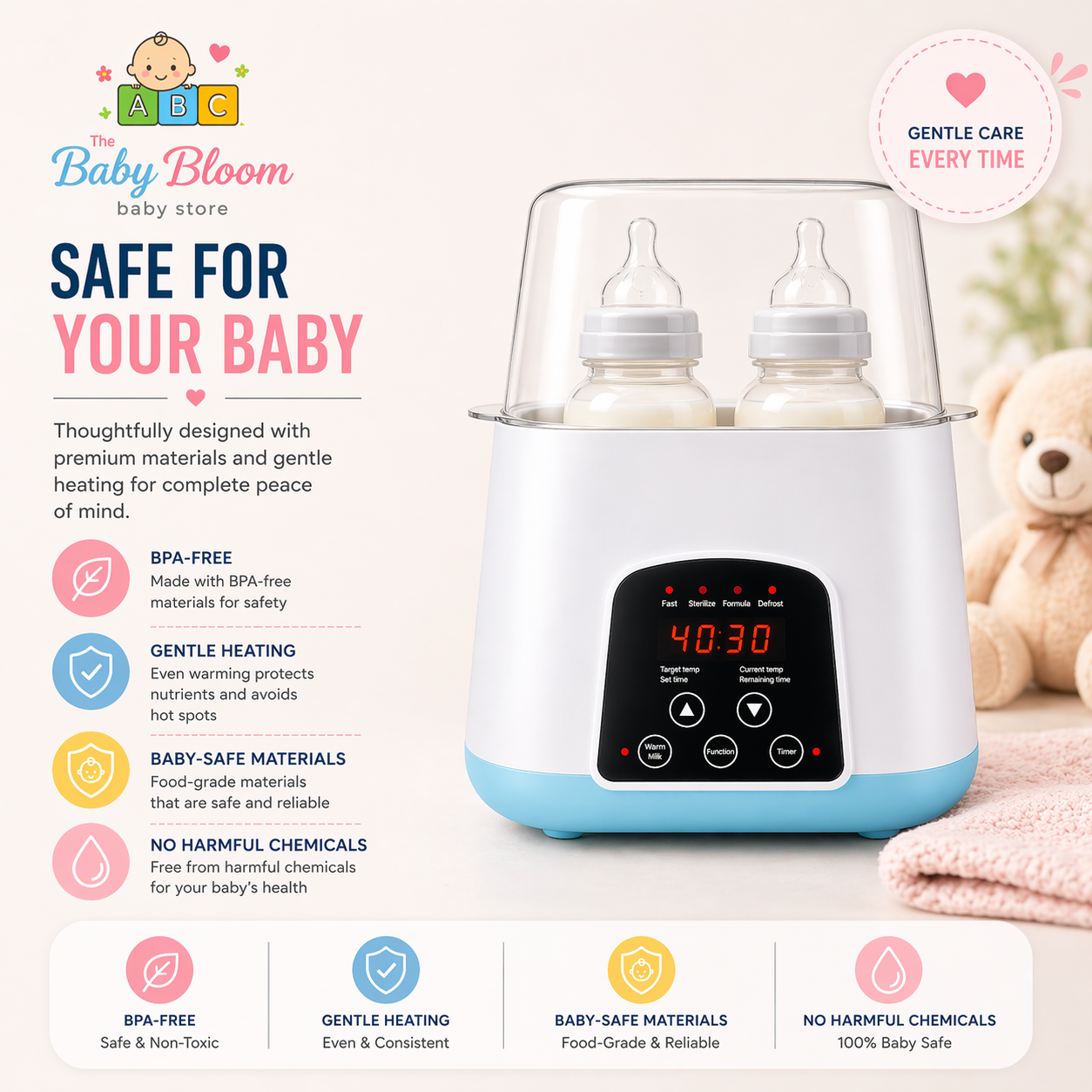 Baby Bloom Smart Bottle Warmer & Sterilizer Pro